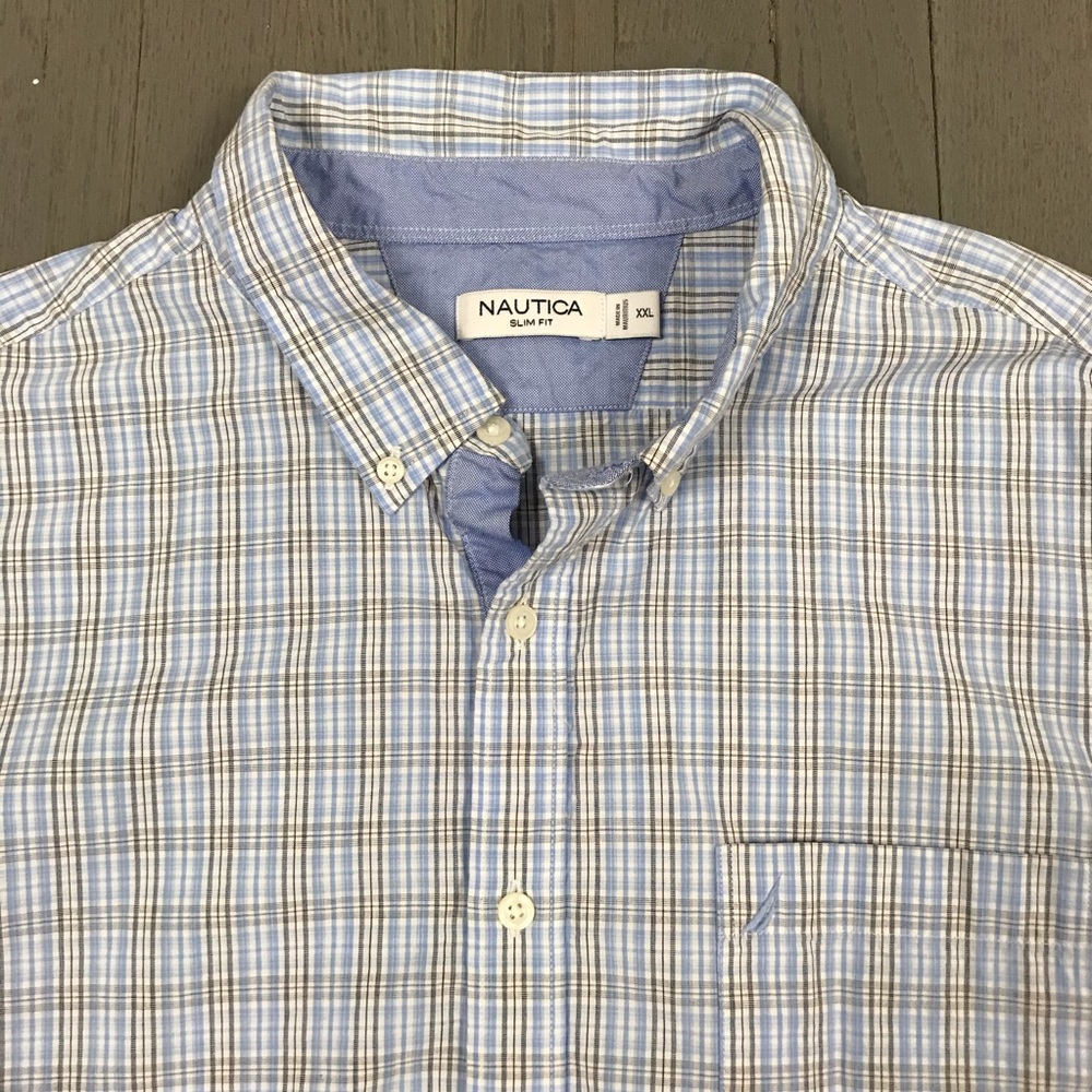 Nautica Slim Fit Plaid Long Sleeve Button Down - Picture 2 of 8